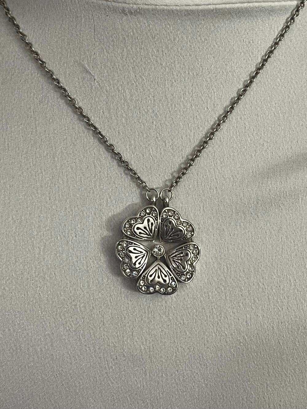 Vintage Brighton Magnetic 4-in-1 Convertible Clover Heart Crystal Necklace